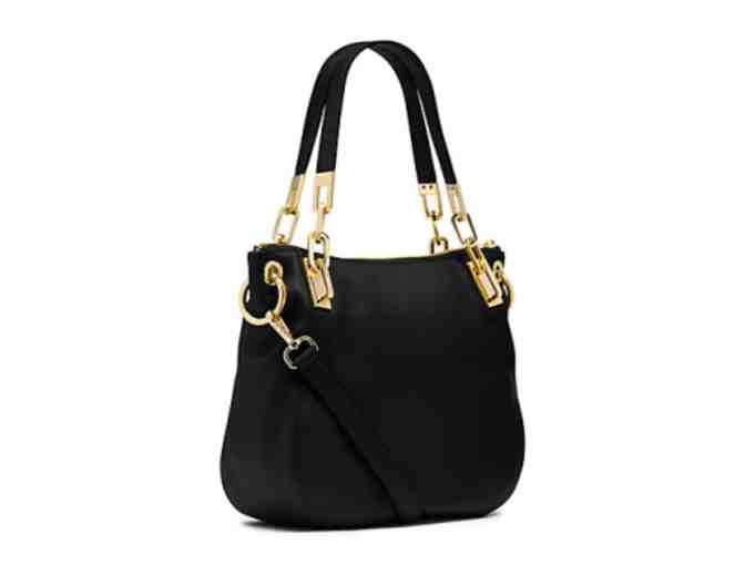 Michael Kors Brooke Leather Medium Shoulder Bag in Black