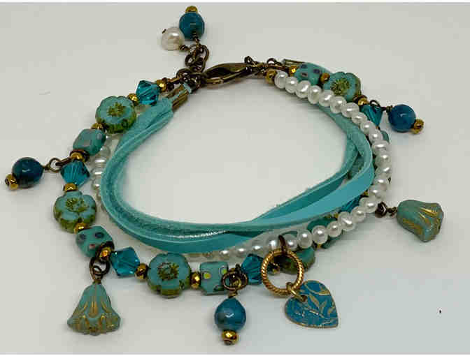 Beachy Turquoise Four Strand Bracelet by Lori Hartwell - Photo 1