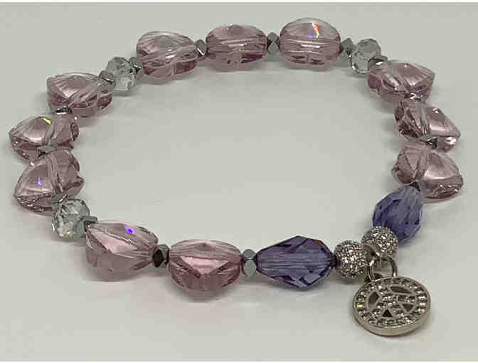 Purple Swarovski Heart Peace Bracelet by Lori Hartwell - Photo 1