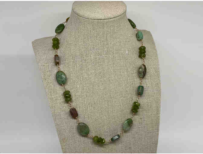 Green Garnet/Turquoise Jewelry Set by Lori Hartwell
