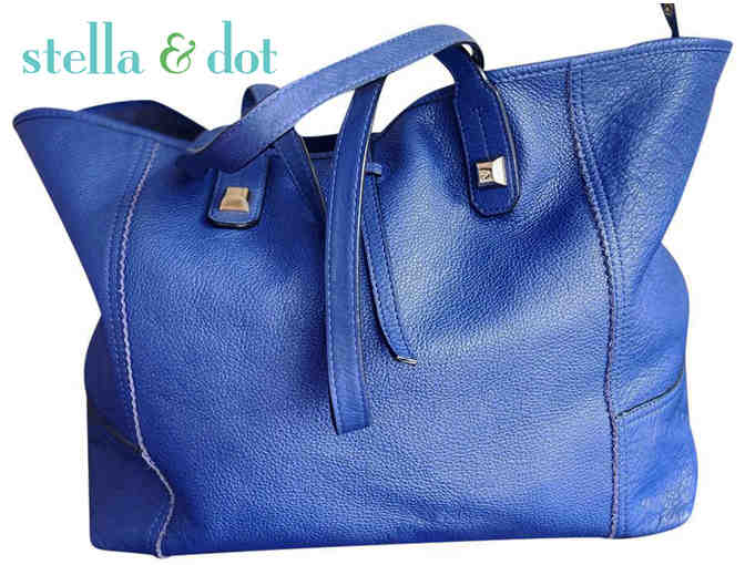 Stella & Dot Blue Cobalt leather bag
