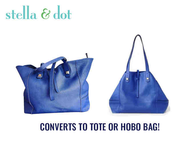 Stella & Dot Blue Cobalt leather bag