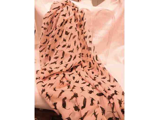 6' fashion chiffon cat infinity scarf-pink