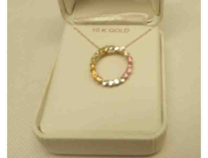 10K Gold iridescent pendant