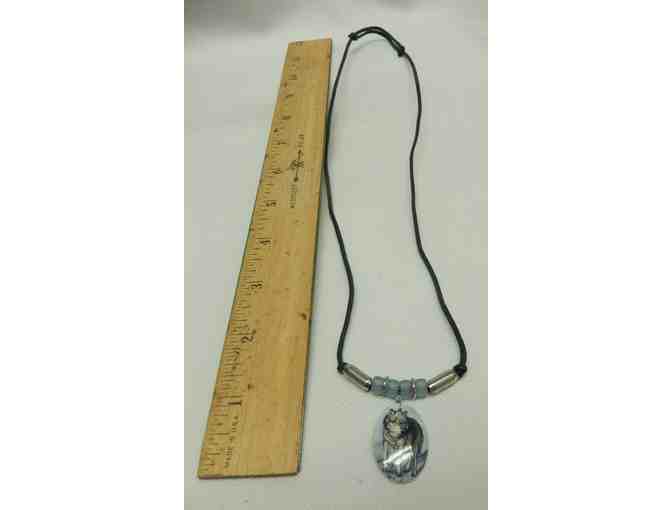 Kiln Fired Wolf Pendant