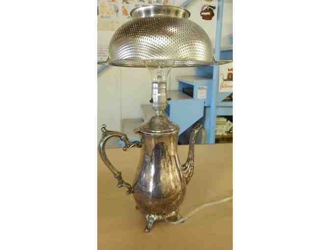 Colander & Coffee Pot handcrafted lamp