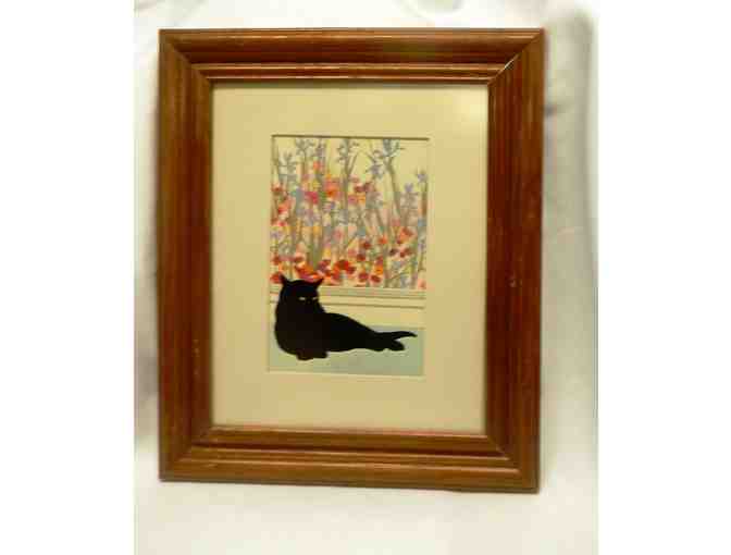 Matted/framed beautiful cat picture