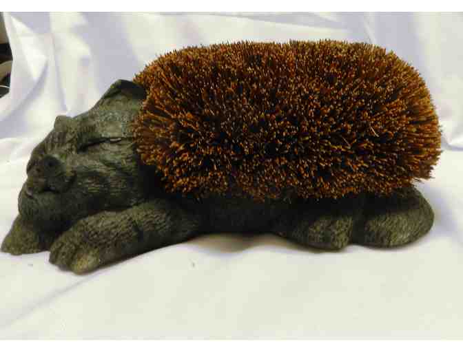 Heavy cat Boot scraper with natural coco bristle 'fur'