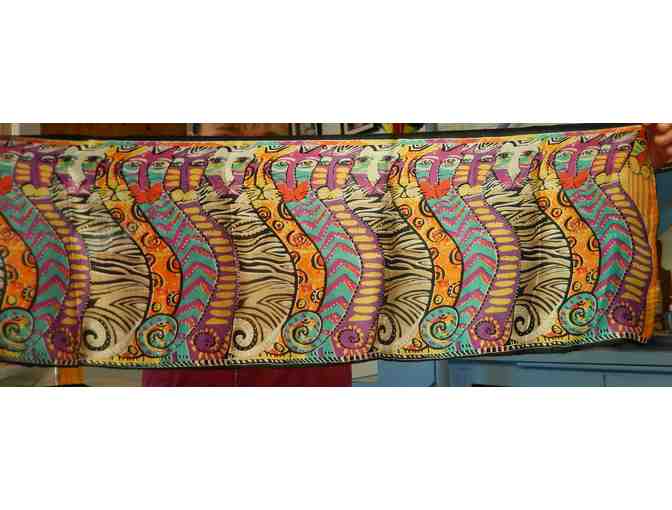 100% silk scarf with colorful cats