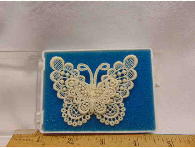 Made in Belgium Vintage Lace Butterfly Pin-Pin is 3"x2" - Photo 1