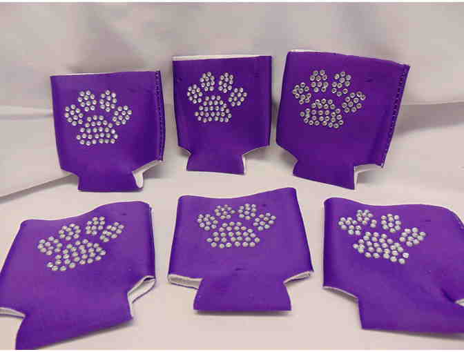 6 Purple Paw Print Can Koozies - Photo 1