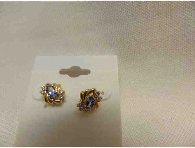 10K Gold & Tanzanite Pierced Earrings
