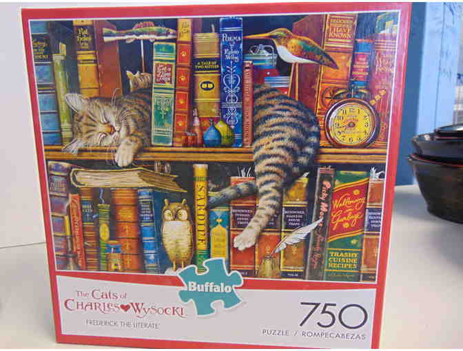 750 Piece Cats of Charles Wysock Puzzle and Stow and Go puzzle holder
