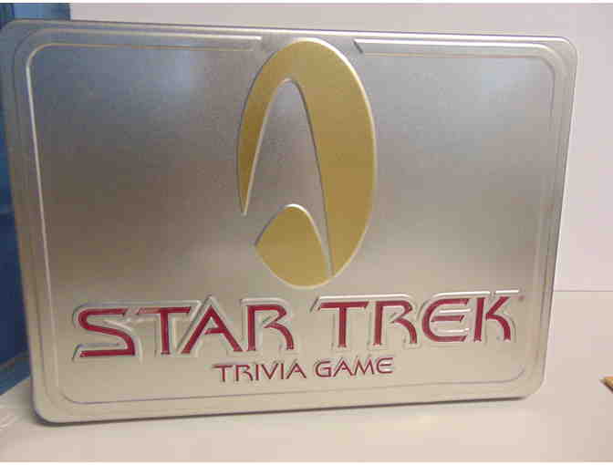 New Star Trek game with cards and game board in tin box.