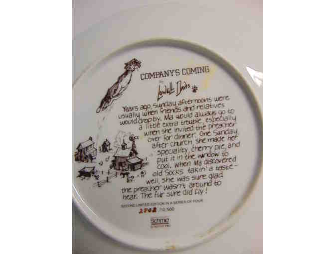 Vintage Lowell Davis Collector Plate 'Company's Coming'