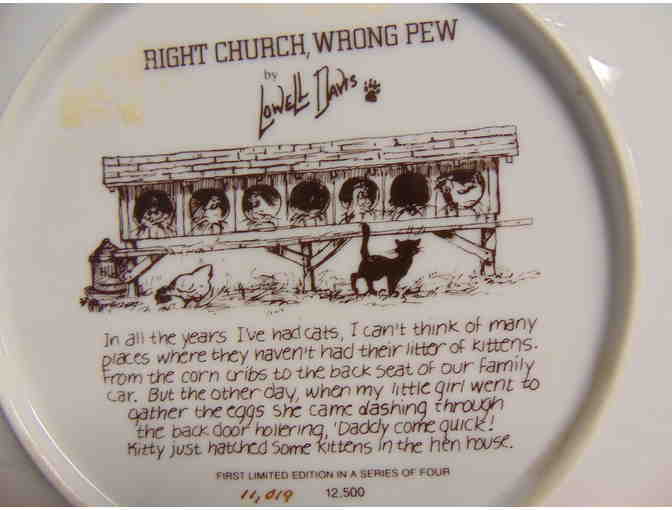 Vintage Lowell Davis 'Right Church, Wrong Pew' Collector Plate (Story on back)