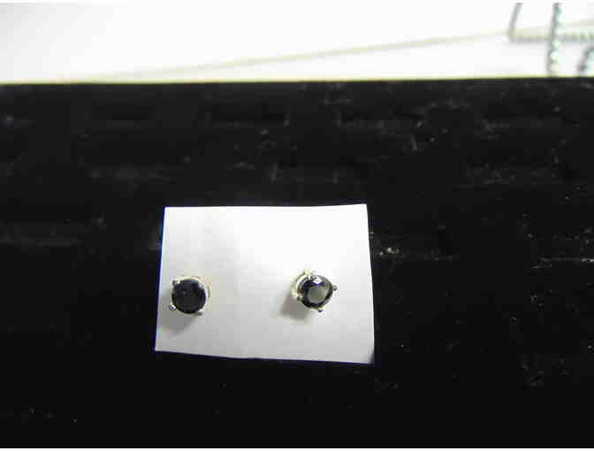 Black Glass Stud Earrings