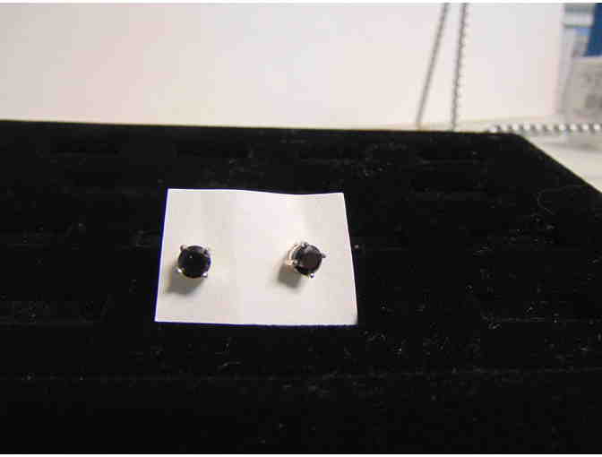 Black Glass Stud Earrings