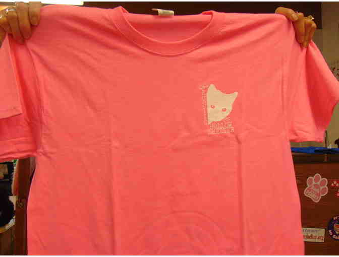 Bright Pink New Logo Rustic Hollow T-shirt SMALL