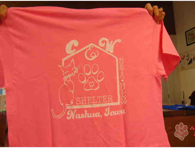 Bright Pink New Logo Rustic Hollow T-shirt SMALL - Photo 2