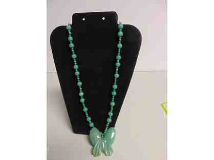 12" Jade Butterfly Necklace