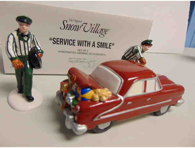Original Snow Village Dept. 56 'Service With a Smile' w/2 Accessories