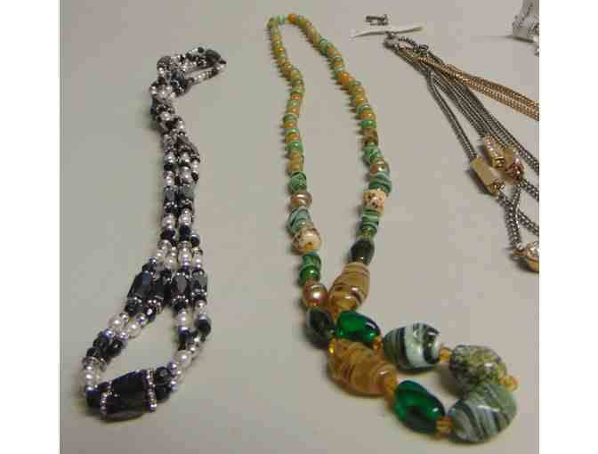5 Vintage costume Jewelry necklaces