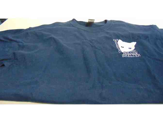 Navy Blue Rustic Hollow Tee Shirt with New Logo Size Large