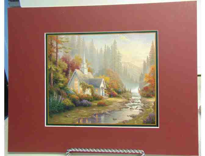 Matted Thomas Kinkade Collector's Print-'The Forest Chapel'