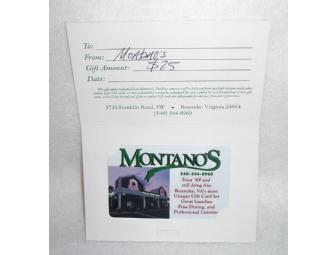 $25 Montano's International Restaurant Gift Card