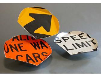 Recycled Traffic Sign Serving Tray - Street Closed