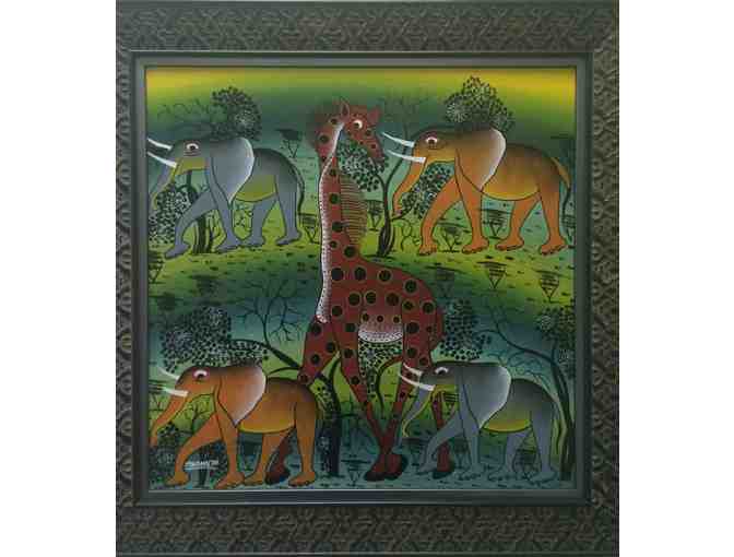 Framed Safari Animal Painting