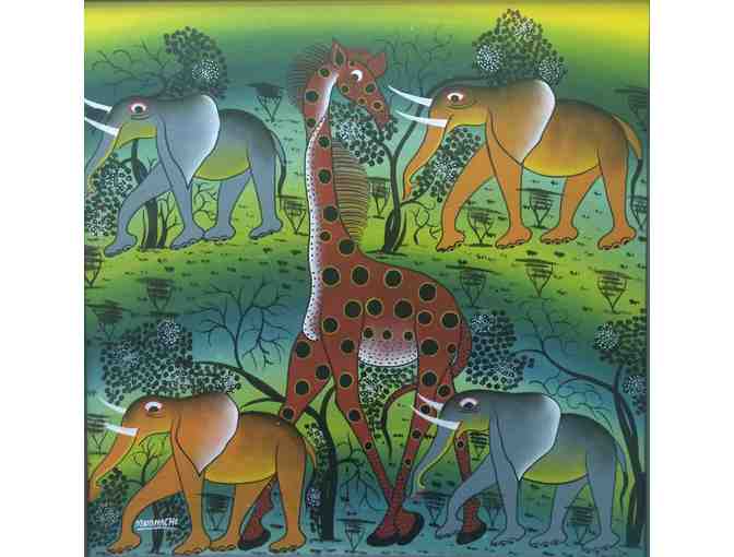 Framed Safari Animal Painting