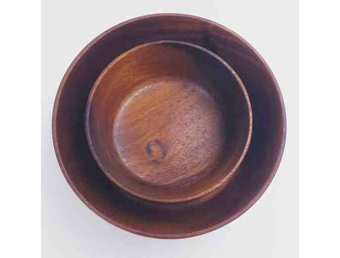 Set of 2 Hand-turned Monkeypod Bowls