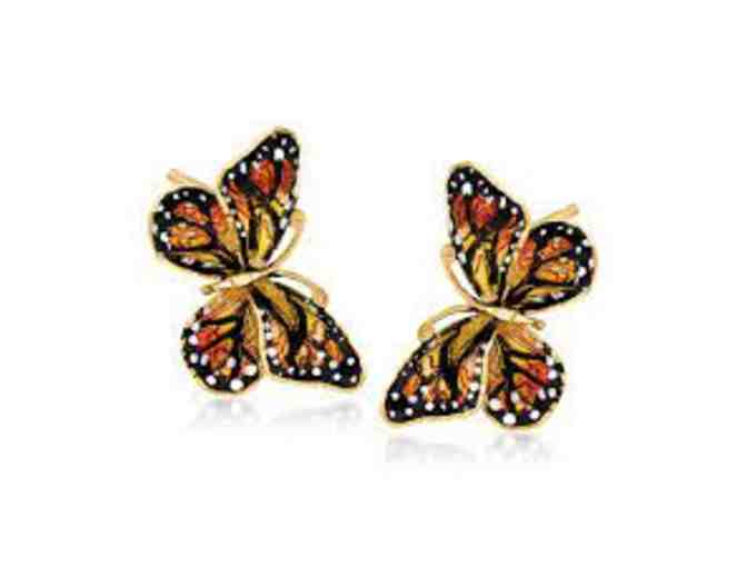 Italian 18kt Yellow Gold Butterfly Ring and Earring Set