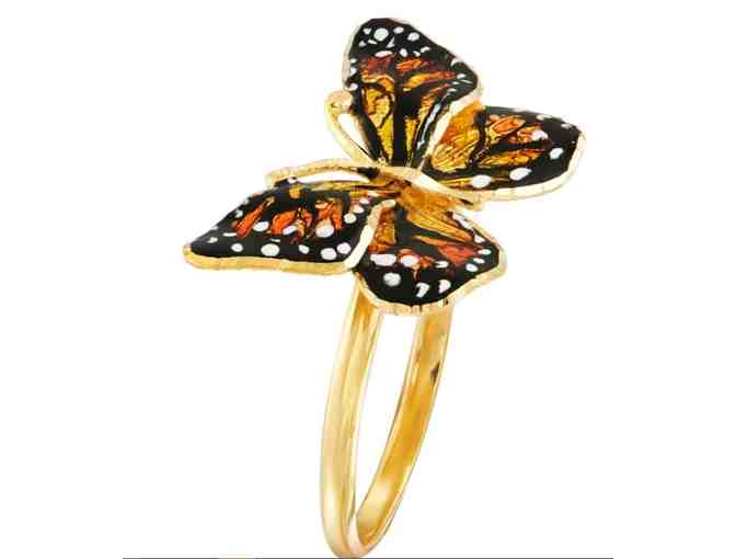 Italian 18kt Yellow Gold Butterfly Ring and Earring Set