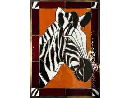 Hand-Made Zebra Stained Glass - 
