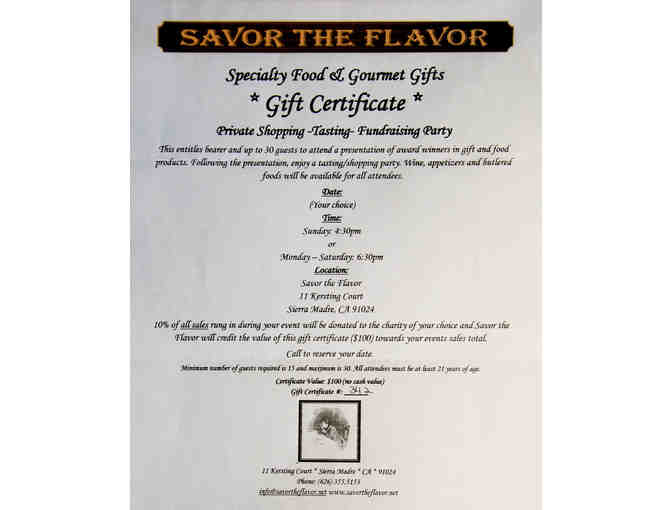 Gourmet Tasting Party for 30 at Savor The Flavor