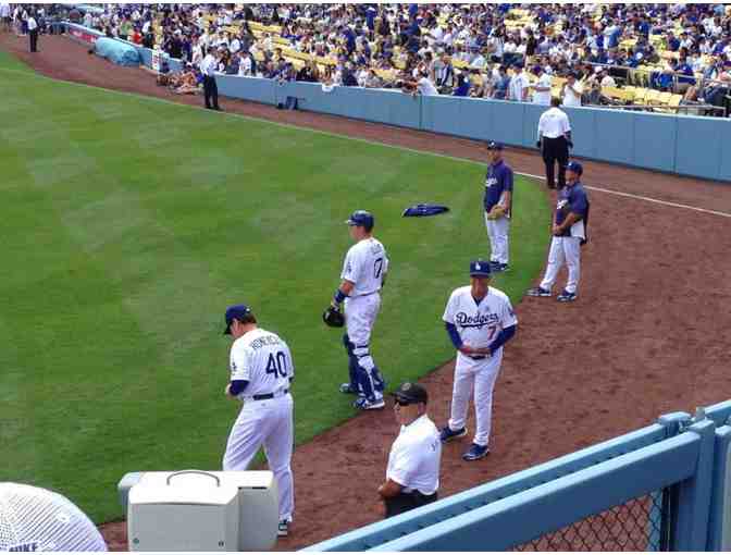 2 FRONT ROW Dodger Seats behind HOME PLATE w/ in-seat waiter/waitress svc. & buffet