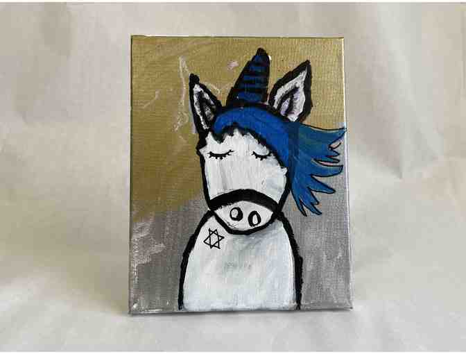 Canvas Unicorn Blue - Photo 1
