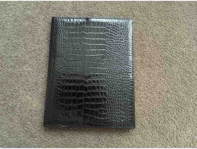 Crocodile Embossed Notebook Holder-Black