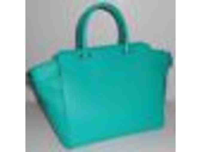 MILLY Leather Bryant Handbag in Turquoise