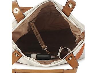 Brand New with tags -Designer-KATHY VAN ZEELAND- Braziliant Bucket Bag Cream Multi