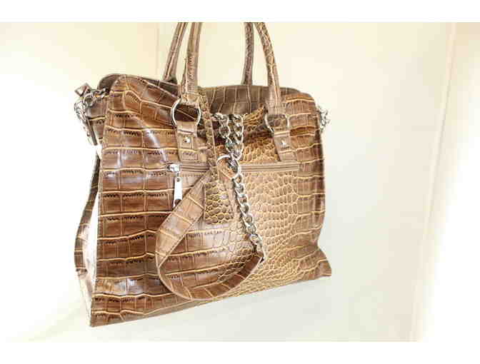 $2 RAFFLE TICKET: Handbag by FLAMENCO - BROWN - New - *Designed for Saint Clare School*