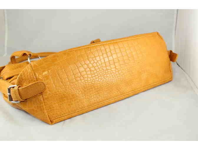 $2 RAFFLE TIX:Handbag by FLAMENCO - Dark Yellow -New- *Designed for Saint Clare School*
