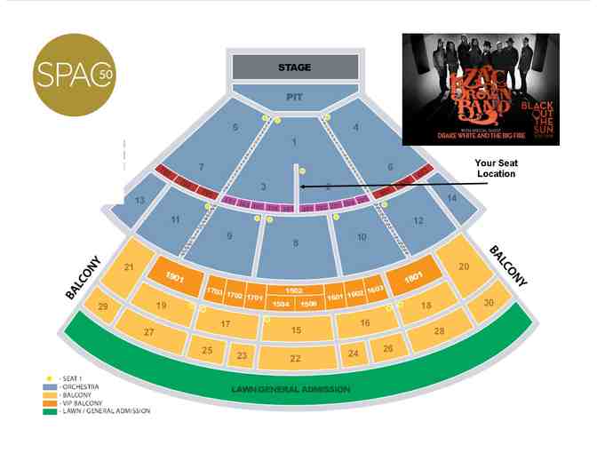 2 Tickets in Section 2 for Zac Brown Band at SPAC