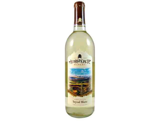 A bottle of Seyval Blanc & two standard wine tasting vouchers to Adirondack Winery