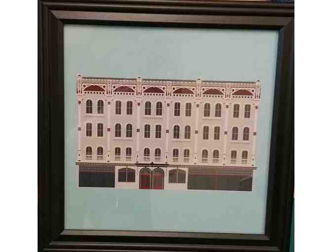 A professional logo design and a framed print of The Adelphi Hotel