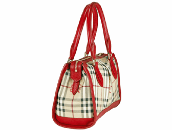 Burberry Small Red Military Bowling Bag