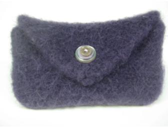 Purple Felted Wool Envelope Clutch